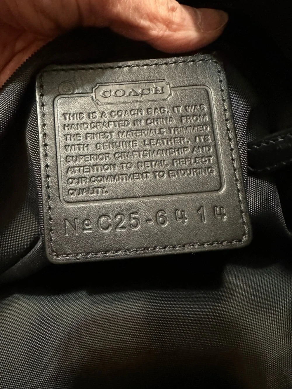 Coach Black Canvas and Leather Trim Messenger Bag
